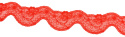 Czerwony elastyczny haft na tiulu 1mb