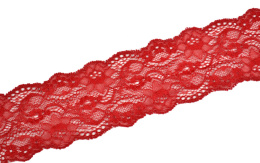 Wąska czerwona koronka elastyczna 0,5mb