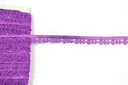 Narrow purple colour guipure lace