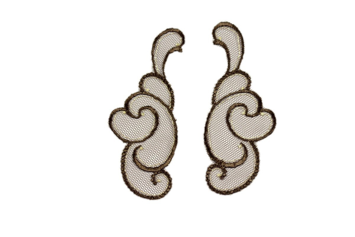 Brown Embroidered appliques
