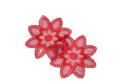 Red flowers pattern appliques with grain