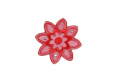 Red flowers pattern appliques with grain