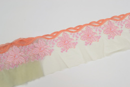 Elastyczny haft, miętowa koronka haftowana 0,5mb