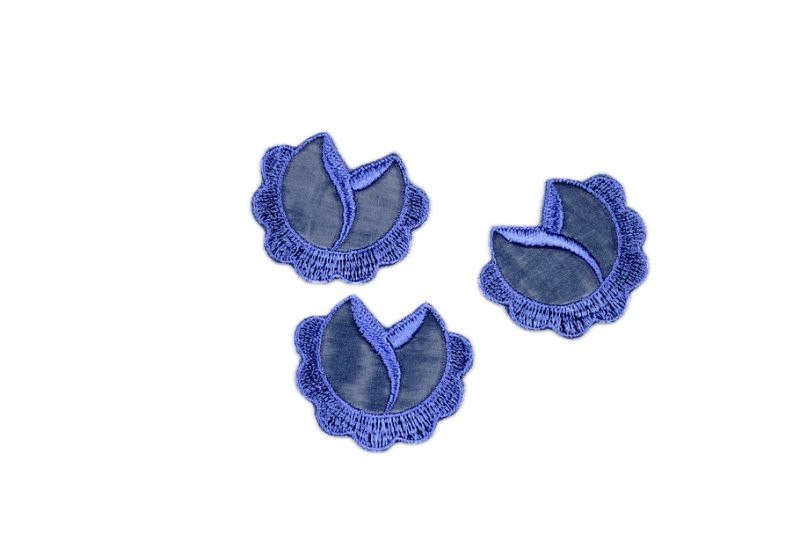Navy blue appligues patches on tulle