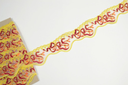 Wąski haft, koronka haftowana na tiulu 1mb