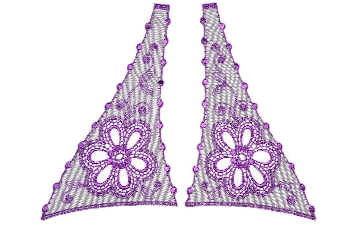 Embroidered applique on tulle pairs