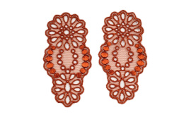 Embroidered appliques on tulle 3pcs