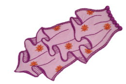 Purple colour Embroidered appliques 2pcs