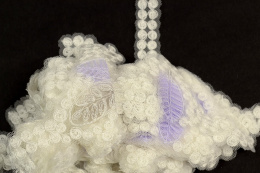 Kremowo lawendowe aplikacje, pastelowe naszywki 1para