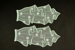 Embroidered appliques in mint colour 2pcs.