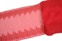 Wide red Embroidered lace