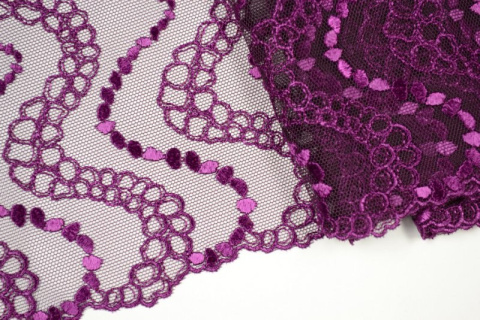 Purple Embroidered lace