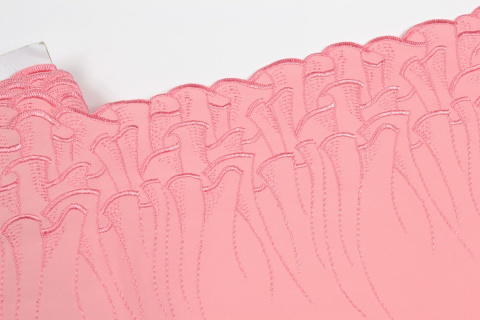 Pink embroidery on microfibre