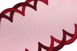 Bordowy haft, stabilny tiul 0,5mb