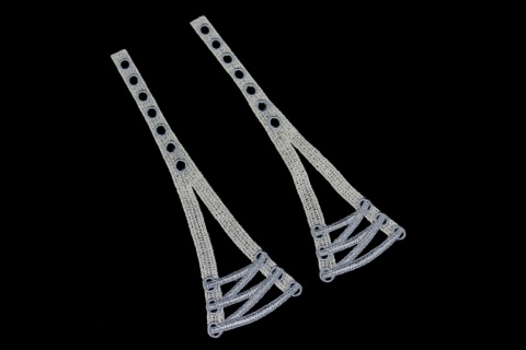 Biało niebieskie gipiurowe naszywki, aplikacje, wstawki 2szt.