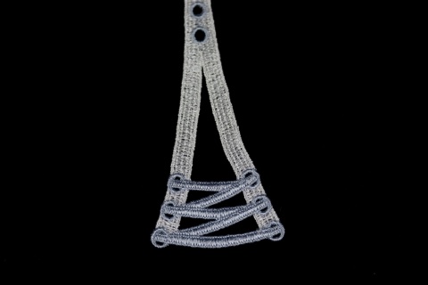 Biało niebieskie gipiurowe naszywki, aplikacje, wstawki 2szt.