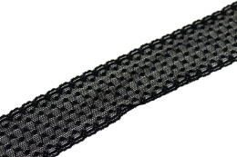 Czarna elastyczna gumokoronka, koronka do ponczoch, do wykończeń, czarna lamówka 0,5mb