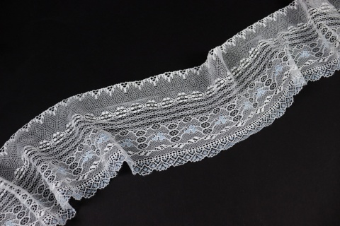 Elastic lace, white and blue, elastic lace, 0.5 m