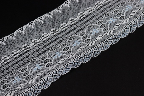 Elastic lace, white and blue, elastic lace, 0.5 m