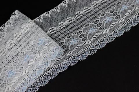 Elastic lace, white and blue, elastic lace, 0.5 m