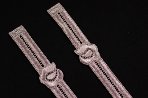 Light pink guipure appliqués – pair of patches 15x2 cm
