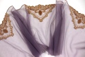 Soft, elastic embroidery, lace on tulle, gold pattern 0.6m
