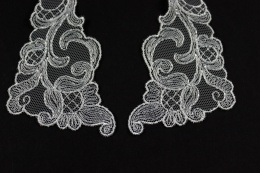 Śmietankowe naszywki, aplikacje, koronki do szycia 1para