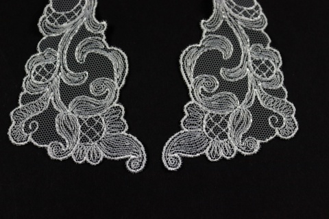 Śmietankowe naszywki, aplikacje, koronki do szycia 1para