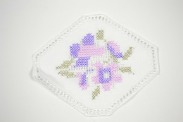 White Embroidered appliques 2pcs.