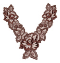 Embroidered applique in brown colour