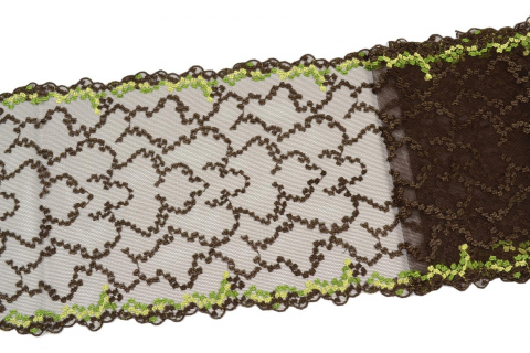 Brwon Embroidered lace
