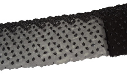 Czarny elastyczny haft, czarna koronka 0,5mb