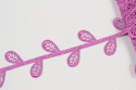 Guipure lace trim in violet colour