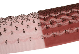 Haft w nutki, ciemnoróżowa koronka 0,5mb