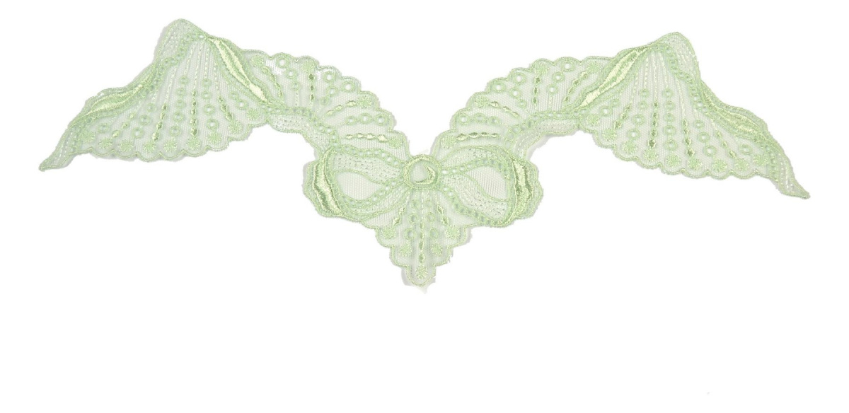Mint Embroidered appliques on tulle