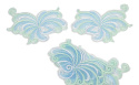 Embroidered appliques in light blue pairs