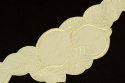 Embroidered appliques on sateen