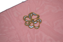 Bordowy elastyczny haft, miękki tiul 0,5mb