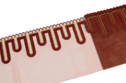 Brązowa koronka haftowana na tiulu 0,5mb