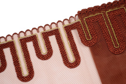 Brązowa koronka haftowana na tiulu 0,5mb