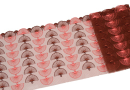 Brązowy stabilny haft, koronki do szycia 0,5mb