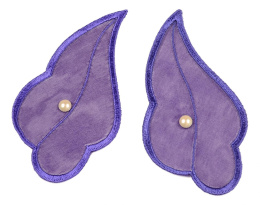 Embroidered appliques with pearl 2pcs.
