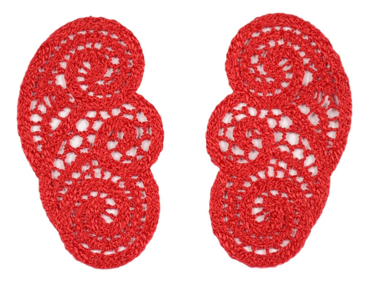 Red Guipure appliques pairs