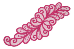 Embroidered applique on tulle