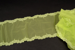 Elastyczny haft jaskrawa zieleń, miękki tiul 0,5mb