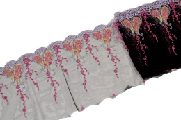 Elastyczny haft na tiulu, miękkit tiul 0,5mb