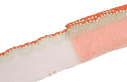 Elastyczny jasnoróżowy haft, miękka różowa koronka 0,5mb