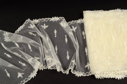 Elastyczny kremowy haft, śmietankowa koronka 0,5mb