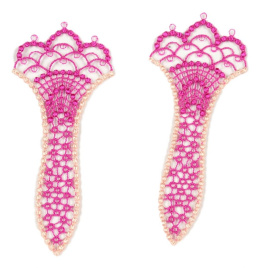 Gipiurowe naszywki, różowo białe wstawki gipiurowe 2szt.