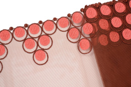 Haft na tiulu brązowy, stabilna koronka 0,5mb